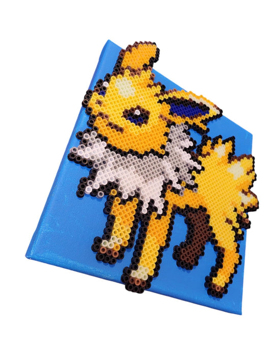 "Electric Pixels" | Jolteon Perler Sprite on Stretched Canvas