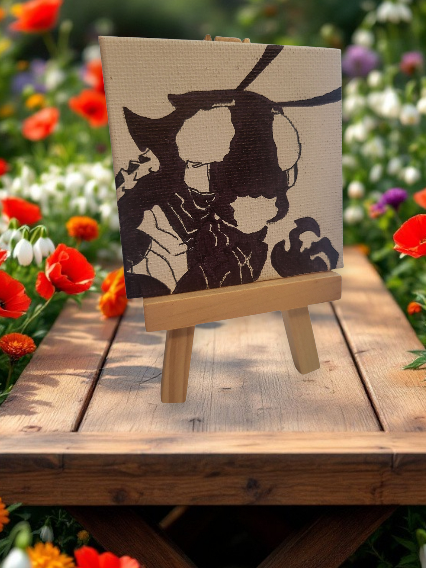 "My Leige" Beru Canvas Board on Easel