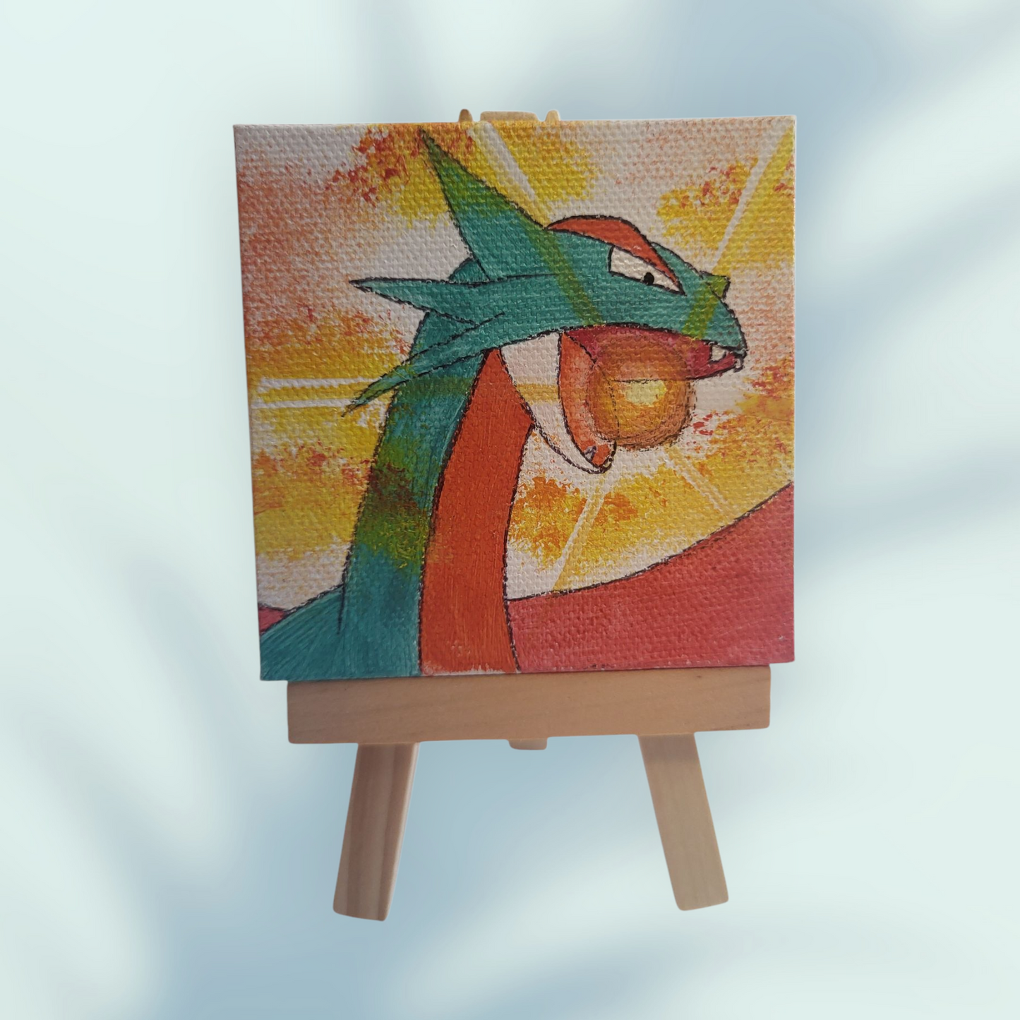 "Hyper Beam" Salamence on Easel
