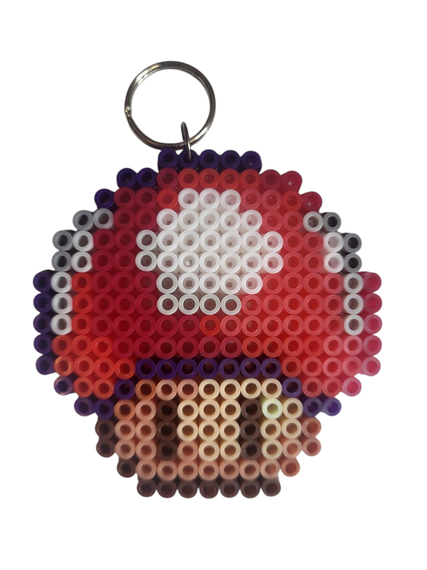 Super Mario Mushroom Perler Keychain