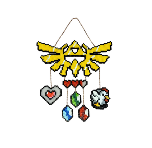 Legend of Zelda Triforce Perler Bead Dreamcatcher
