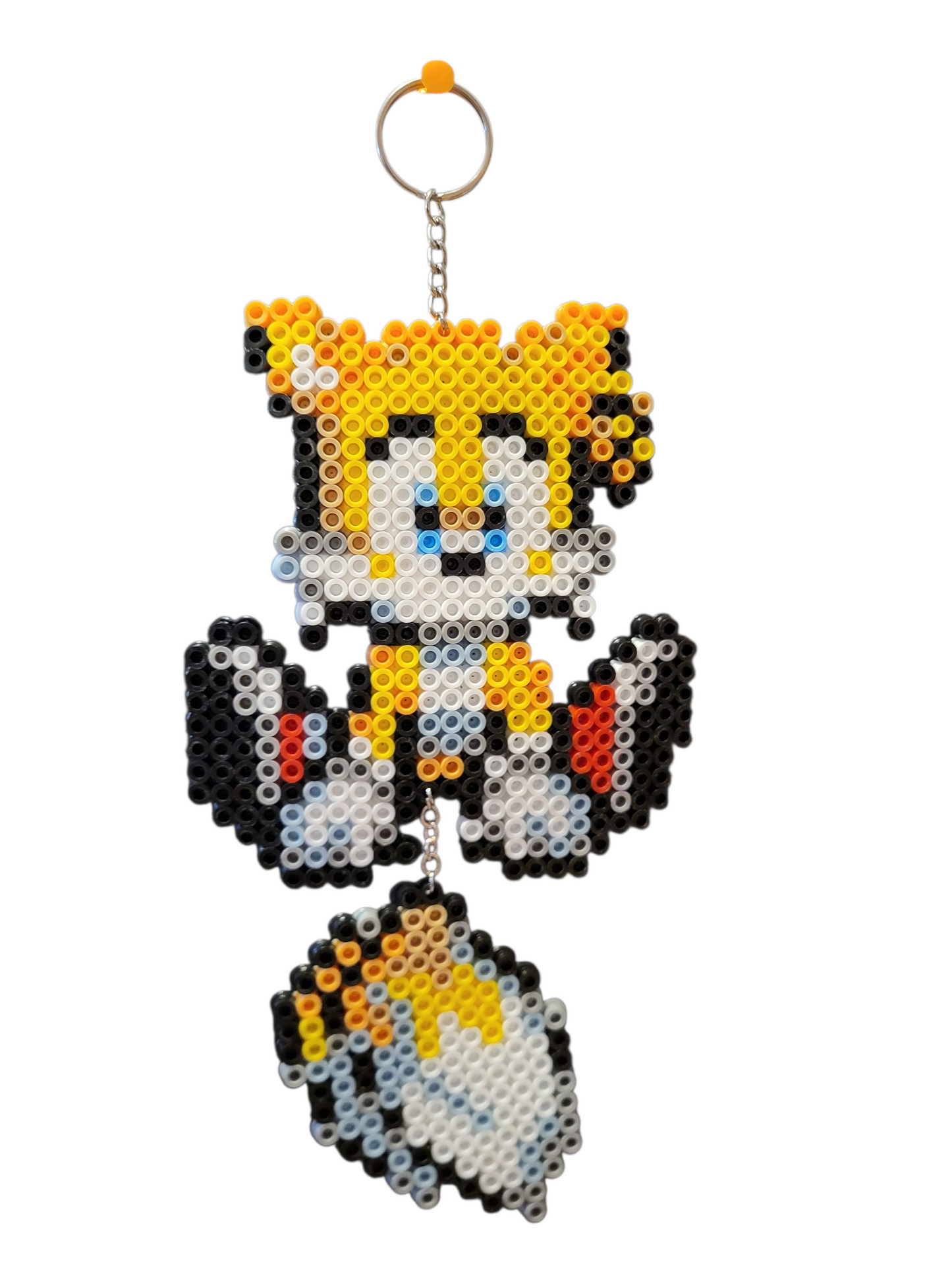 Miles "Tails" Prower Perler Bead Keychain