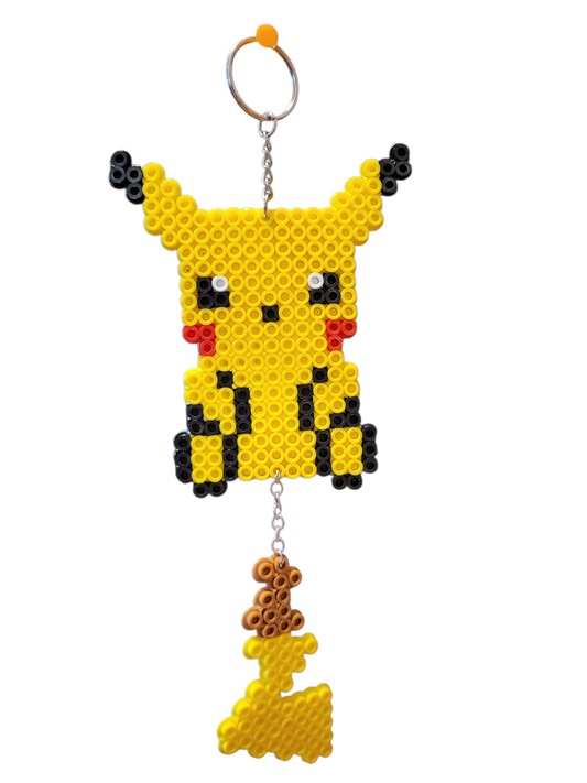 Pikachu Perler Bead Keychain