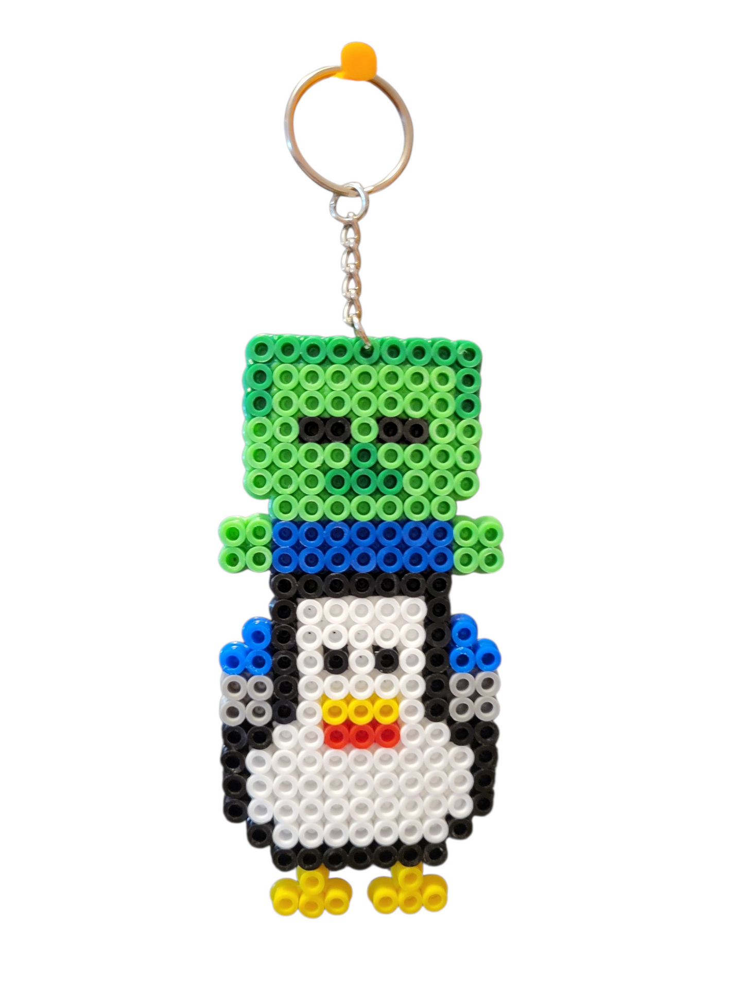 Chicken Jockey Perler Bead Keychain