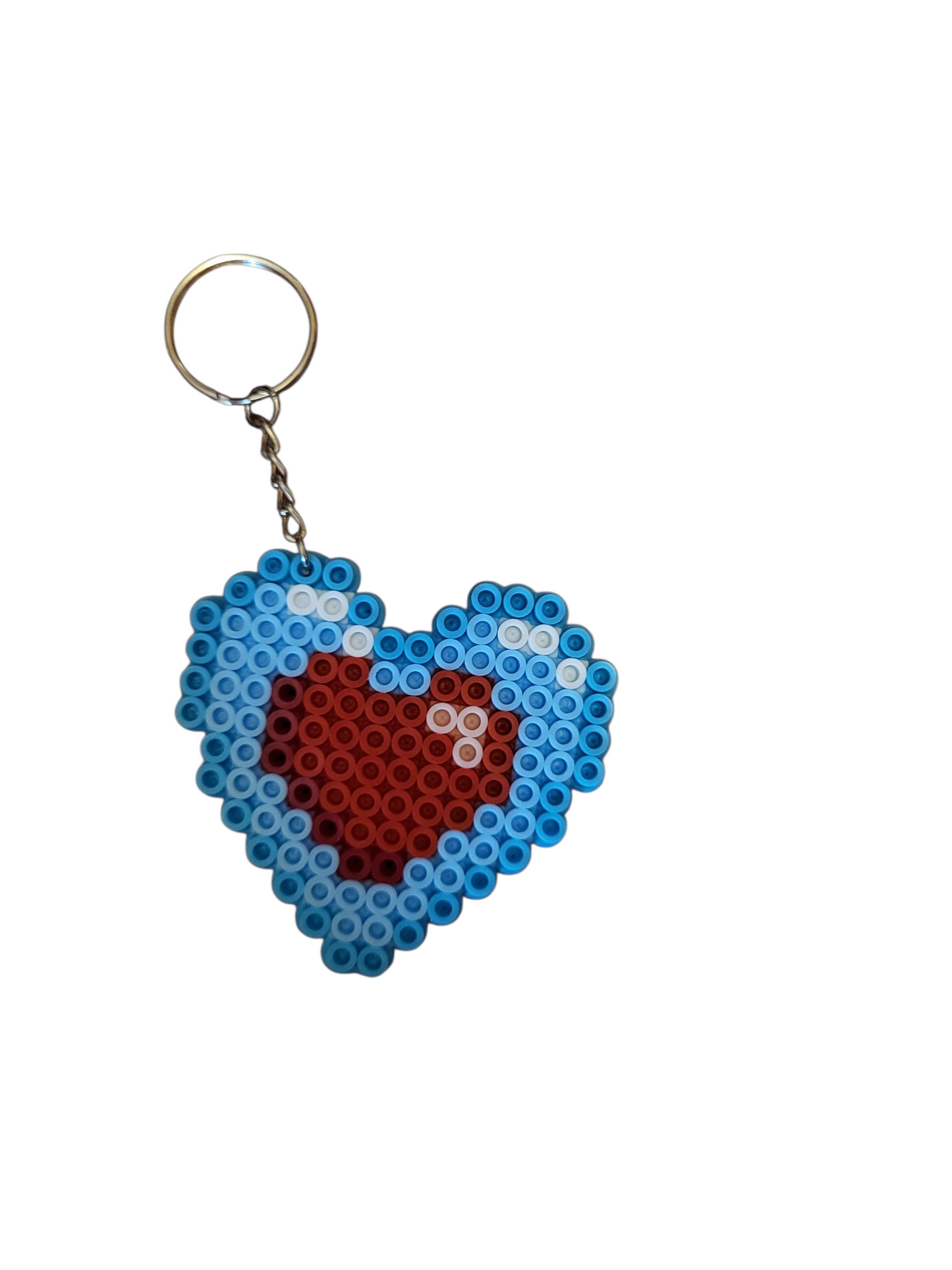 Heart Piece Perler Bead Keychain