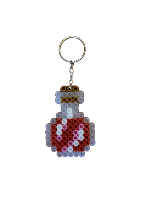Health Potion Perler Bead Keychain