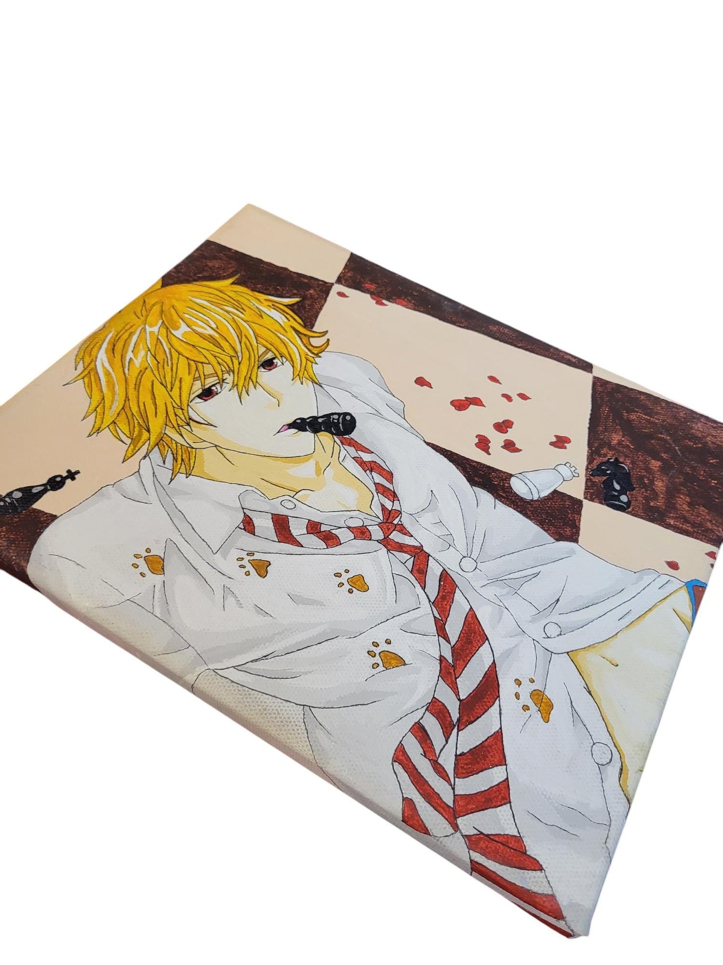 "Let's Play A Game of Chess" Wolf Girl and Black Prince Acrylic