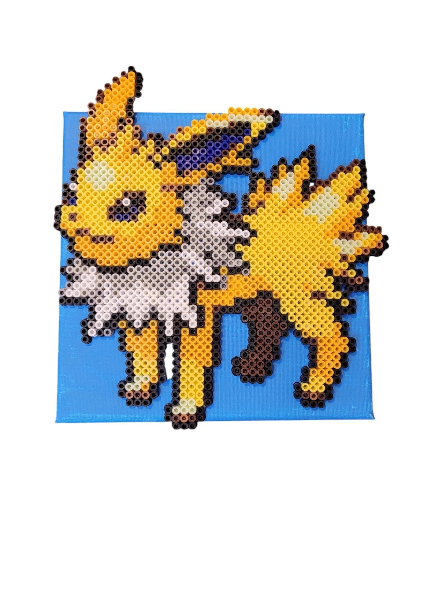 "Electric Pixels" | Jolteon Perler Sprite on Stretched Canvas