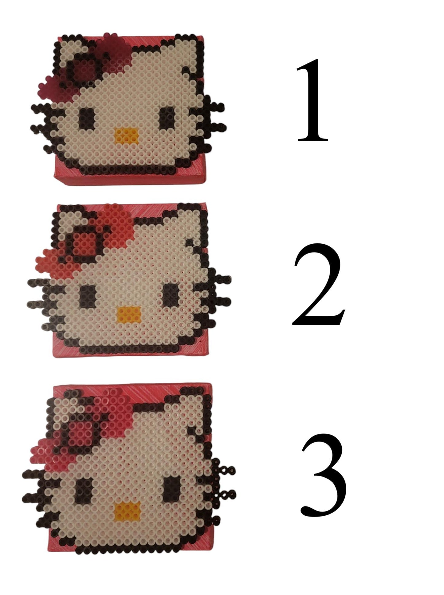 "Hello Kitty in Pixels" Perlers on Canvas