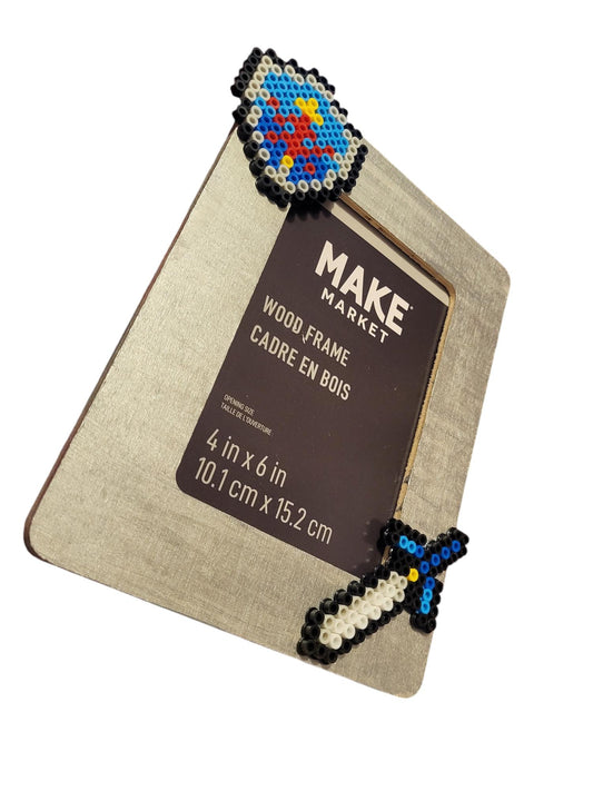Master Sword & Hylian Shield | Perler Art on Frame