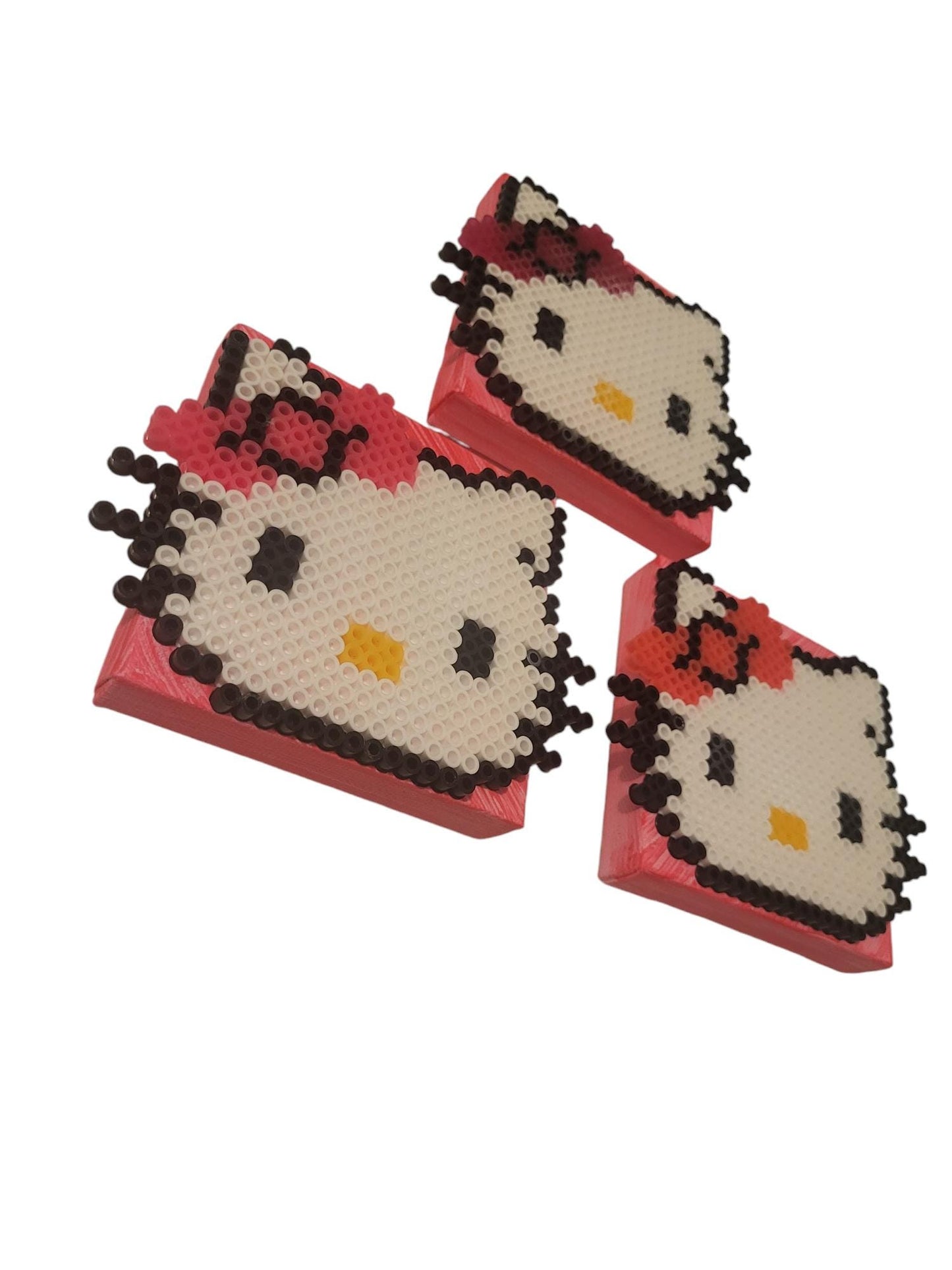 "Hello Kitty in Pixels" Perlers on Canvas
