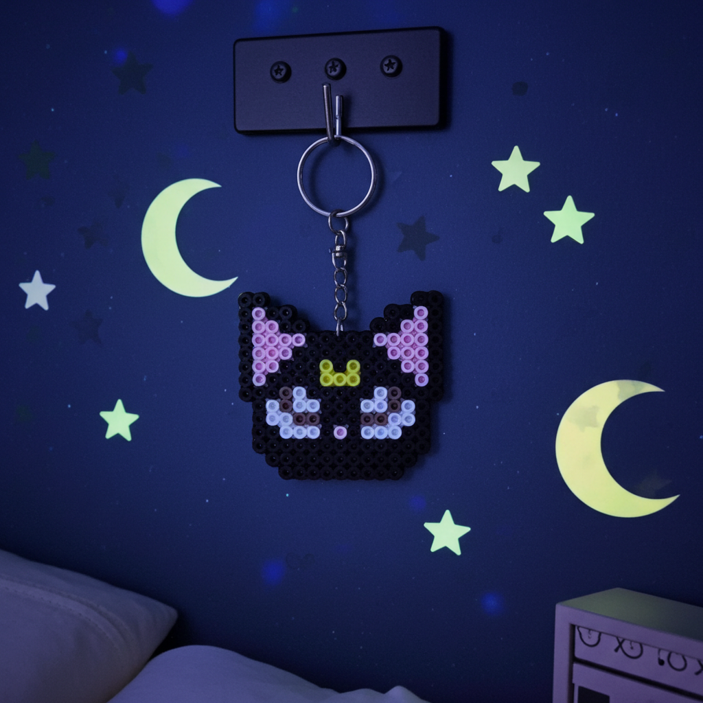 Moon Cat Keychain