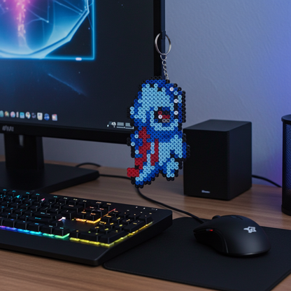 Blue Crocodile Keychain