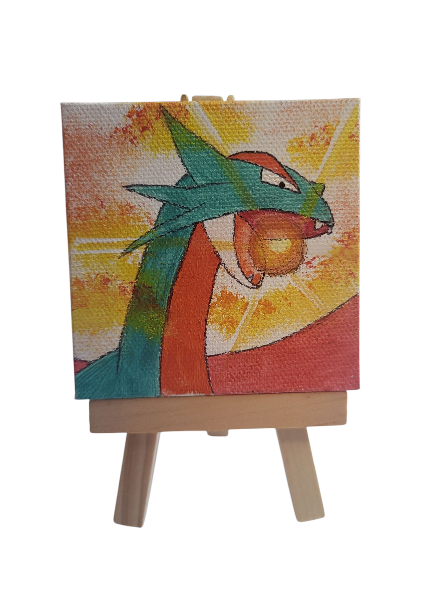 "Hyper Beam" Salamence on Easel