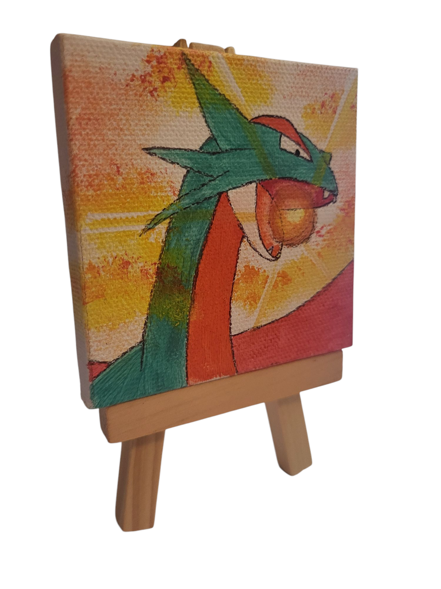 "Hyper Beam" Salamence on Easel