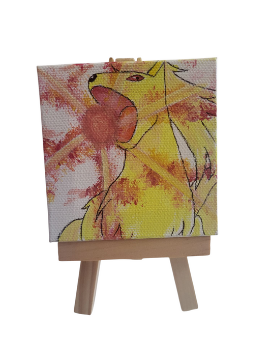 "Flamethrower" Ninetales on Easel