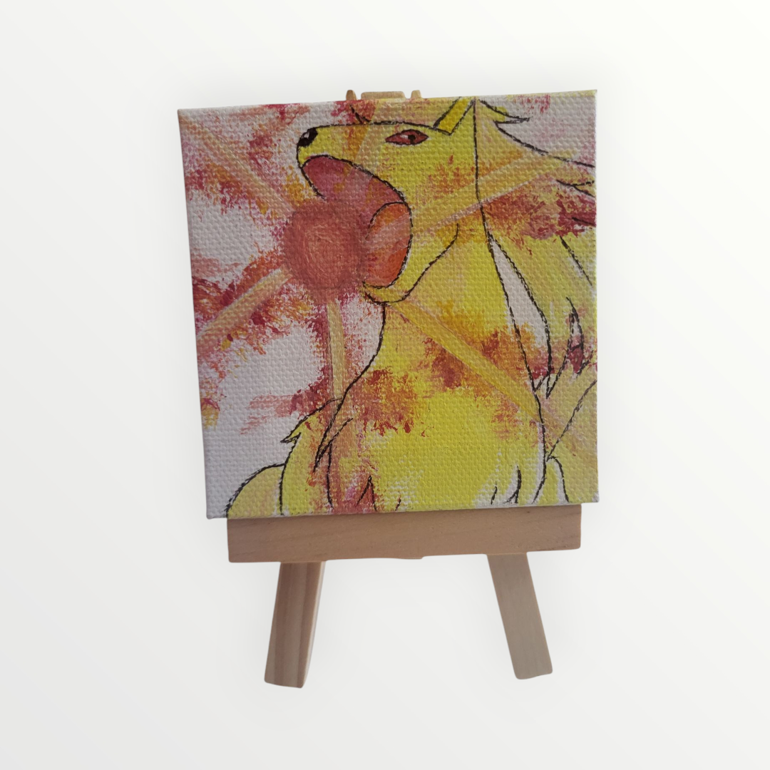 "Flamethrower" Ninetales on Easel