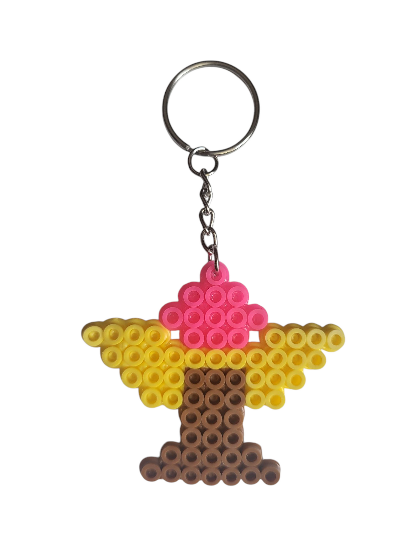 Pink Ward Perler Keychain