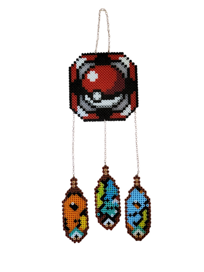 Red Ball Perler Bead Dreamcatcher
