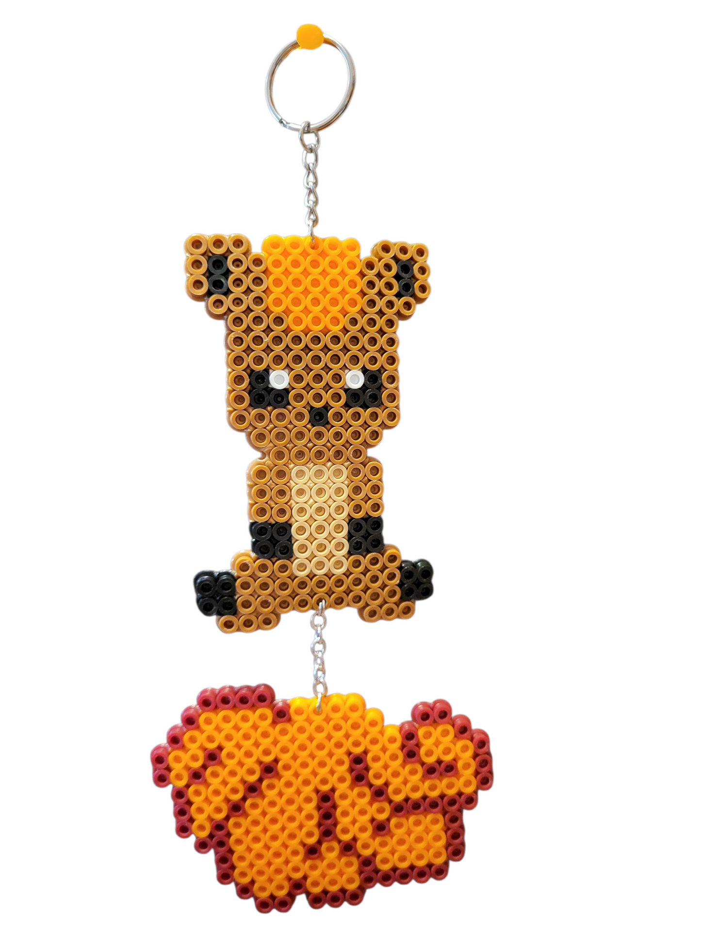 Vulpix Perler Bead Keychain