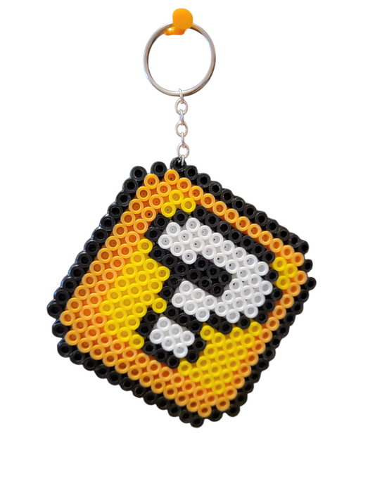 Mario "?" Block Perler Bead Keychain