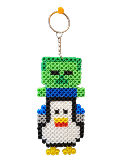 Chicken Jockey Perler Bead Keychain
