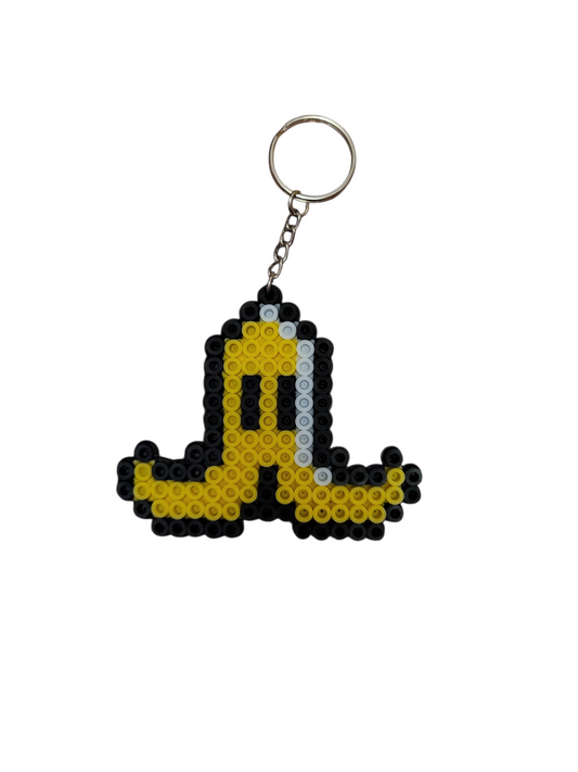 Mario Kart Banana Peel Perler Bead Keychain