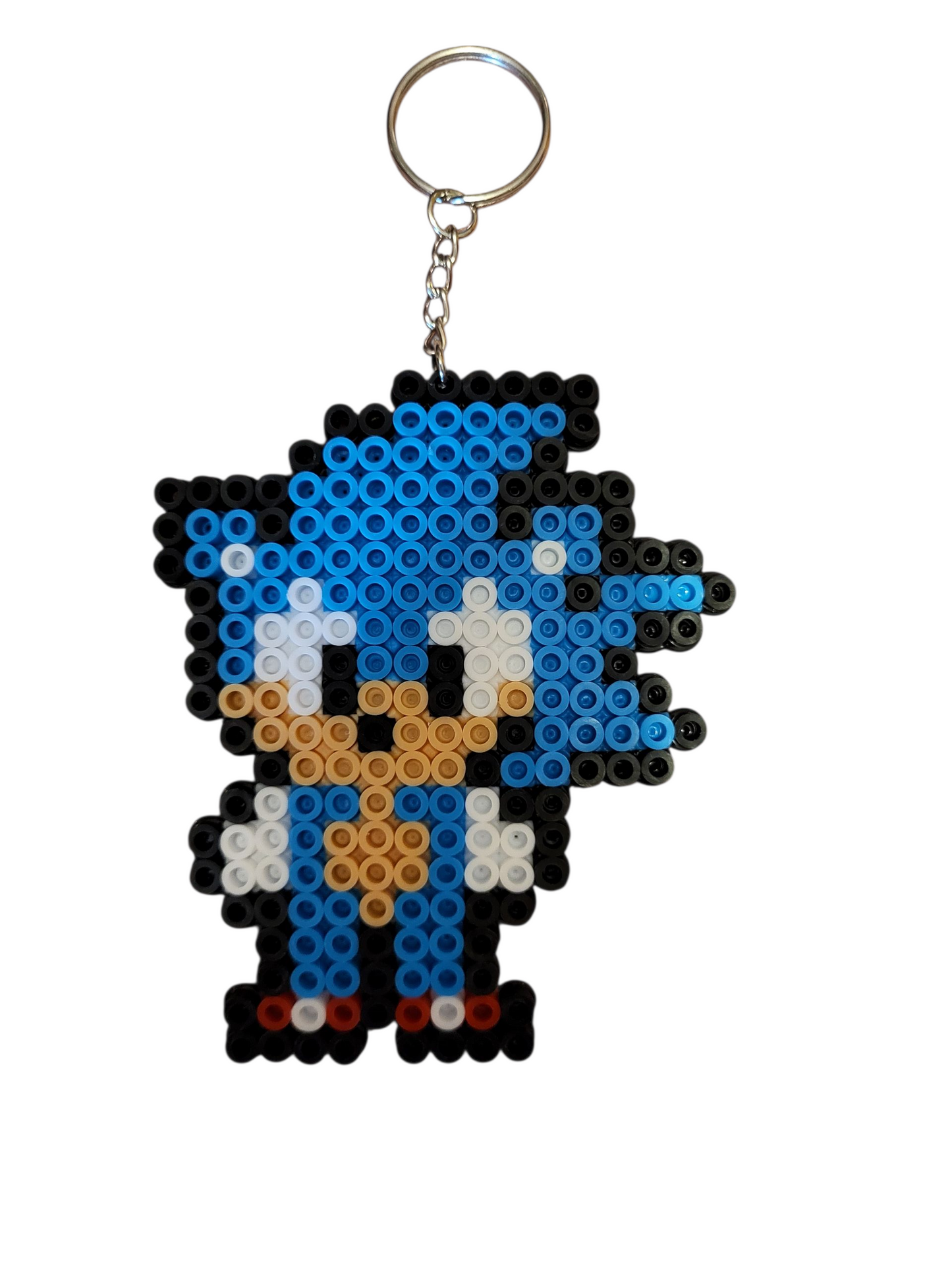 Sonic the Hedgehog Perler Bead Keychain