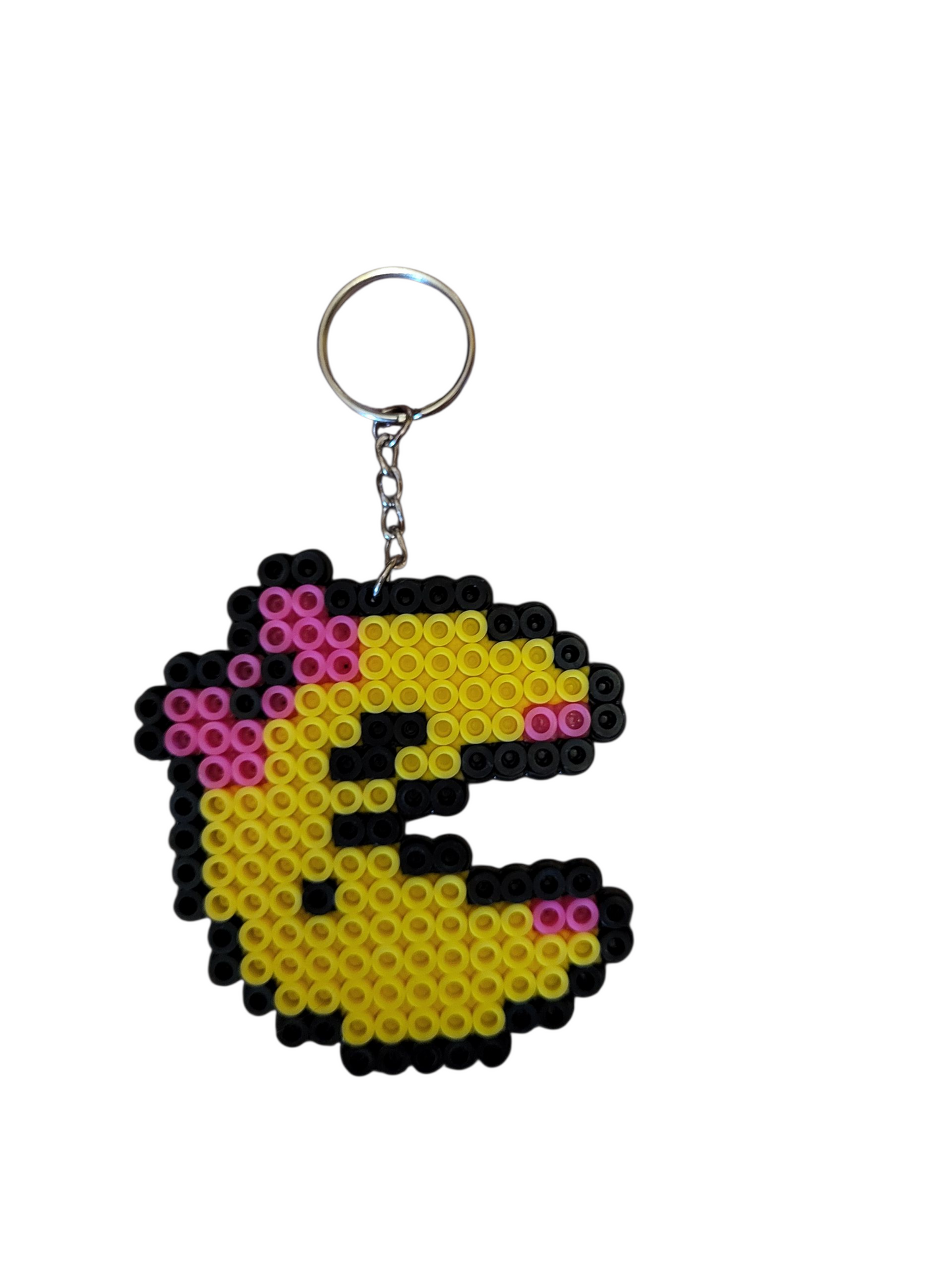Ms. Pac-Man Perler Bead Keychain