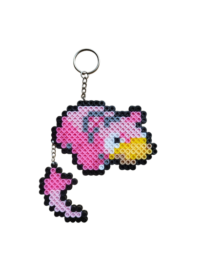 Pink Hippo Keychain