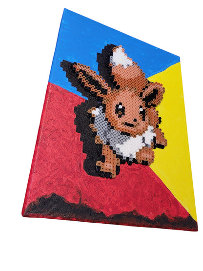 "Brown Fox" | Perler on Stretched Canvas