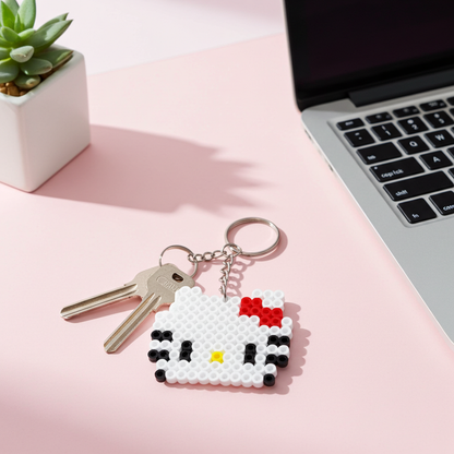 White Cat Keychain