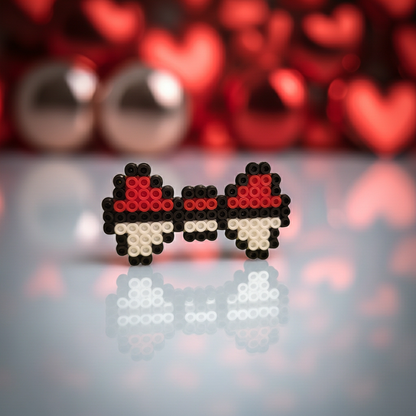 Red and White Striped Bow Hair Clip