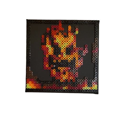 "Lethal Lava Land" Perler Bead on Canvas