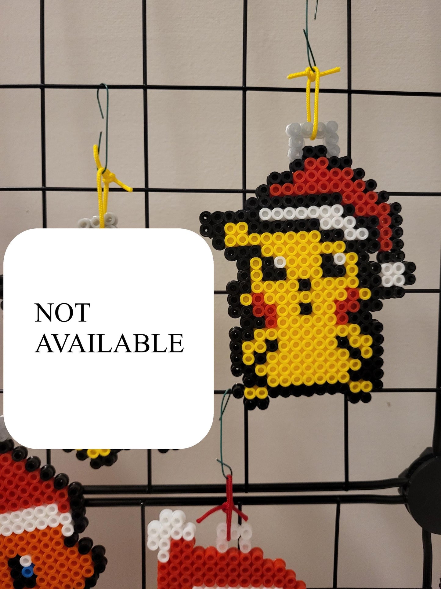 Christmas Hat Nintendo Gamer Perler Bead Sprite Ornaments