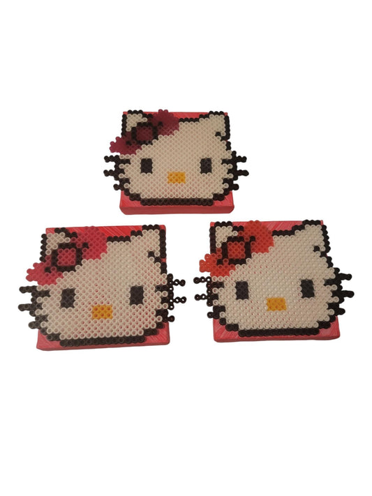 "Hello Kitty in Pixels" Perlers on Canvas