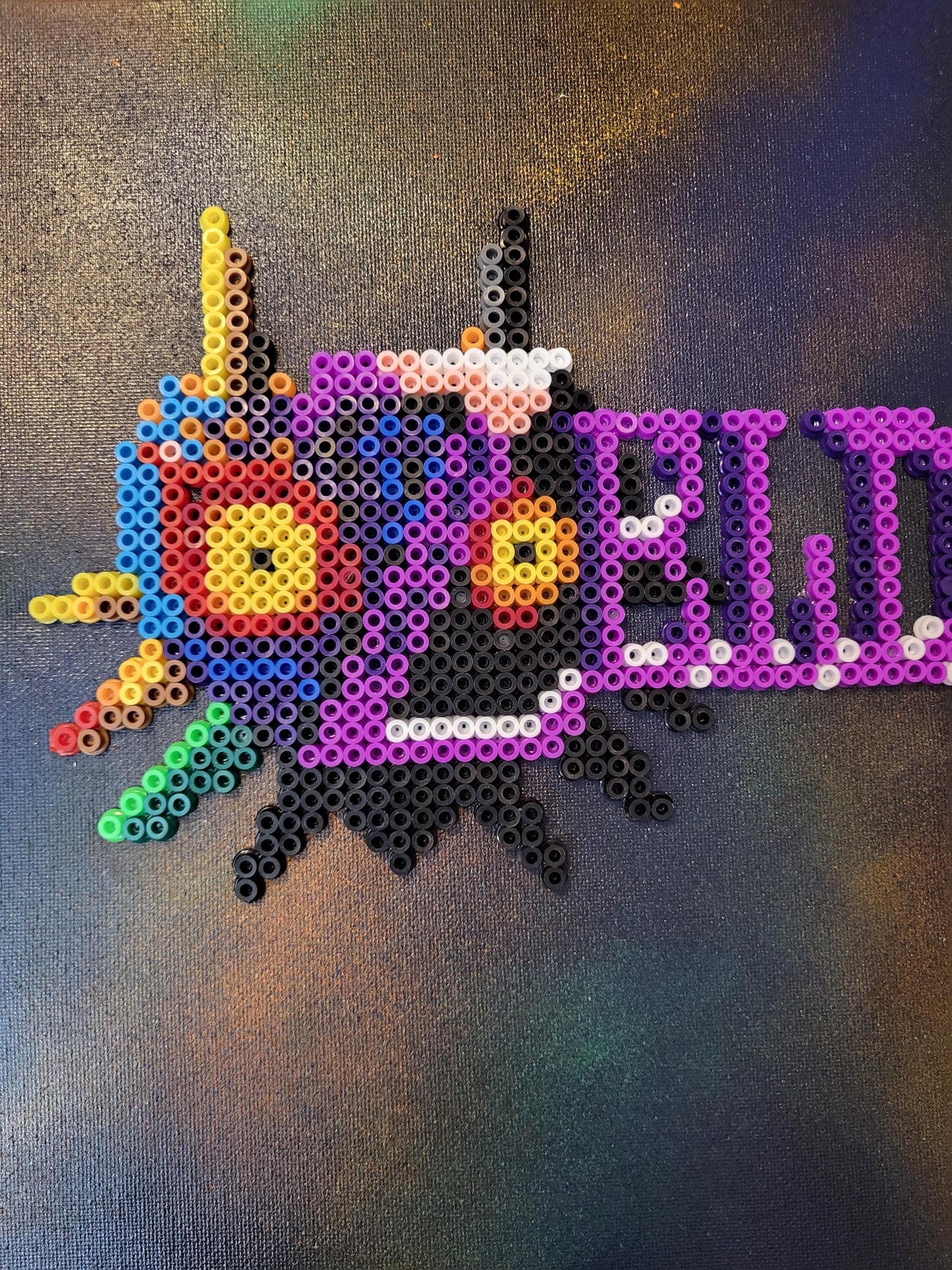 "Majora's Mask Title" Perler Art on Canvas