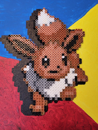 "Brown Fox" | Perler on Stretched Canvas