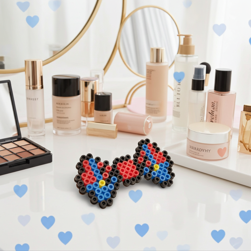 Blue Overalls Bow Hair Clip