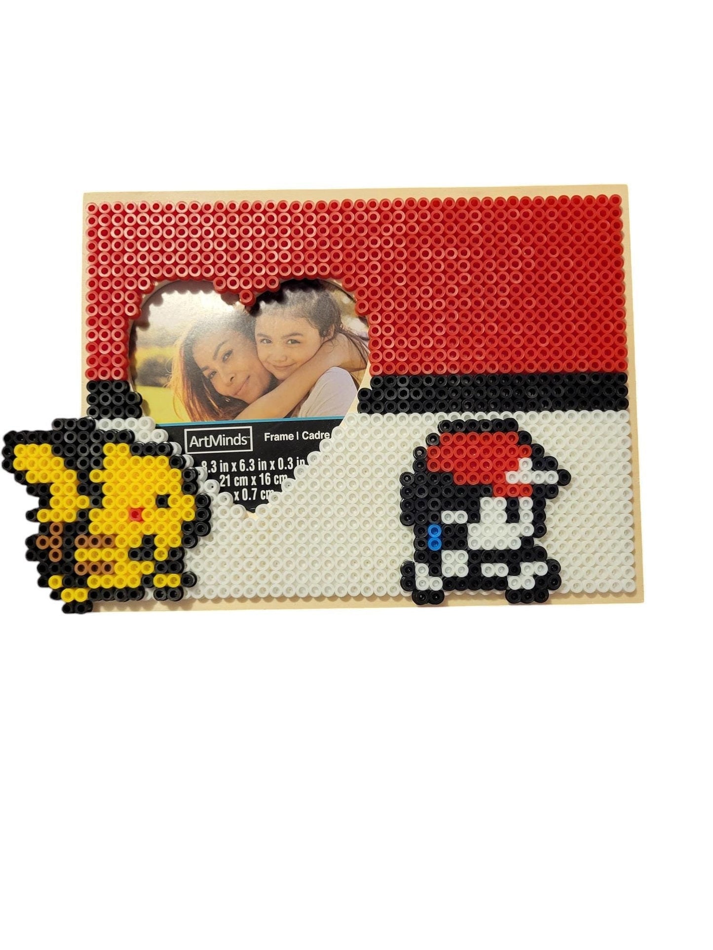 "Retro Pokemon Frame" Perler Bead Art on Wood