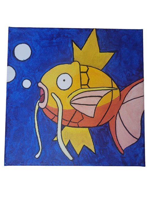 "Splash" Magikarp Acrylic Painting on Stretched Canvas
