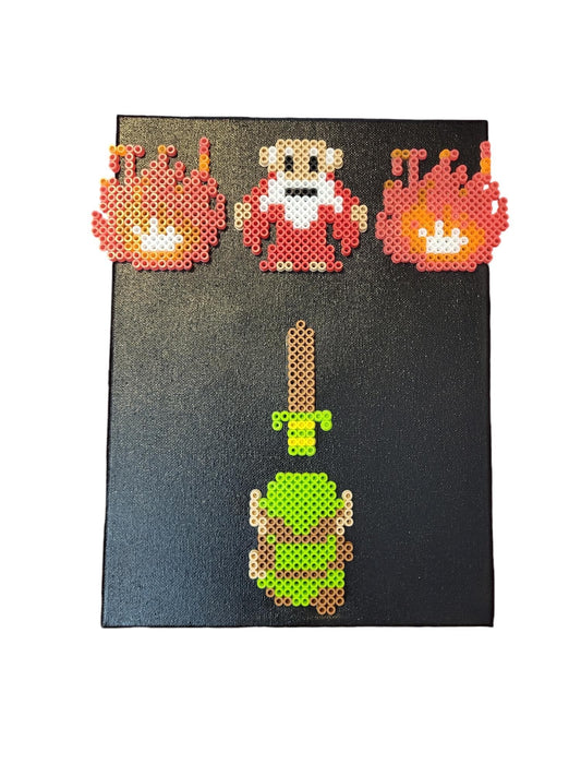 "It's Dangerous to Go Alone" | NES Zelda Perler on Canvas