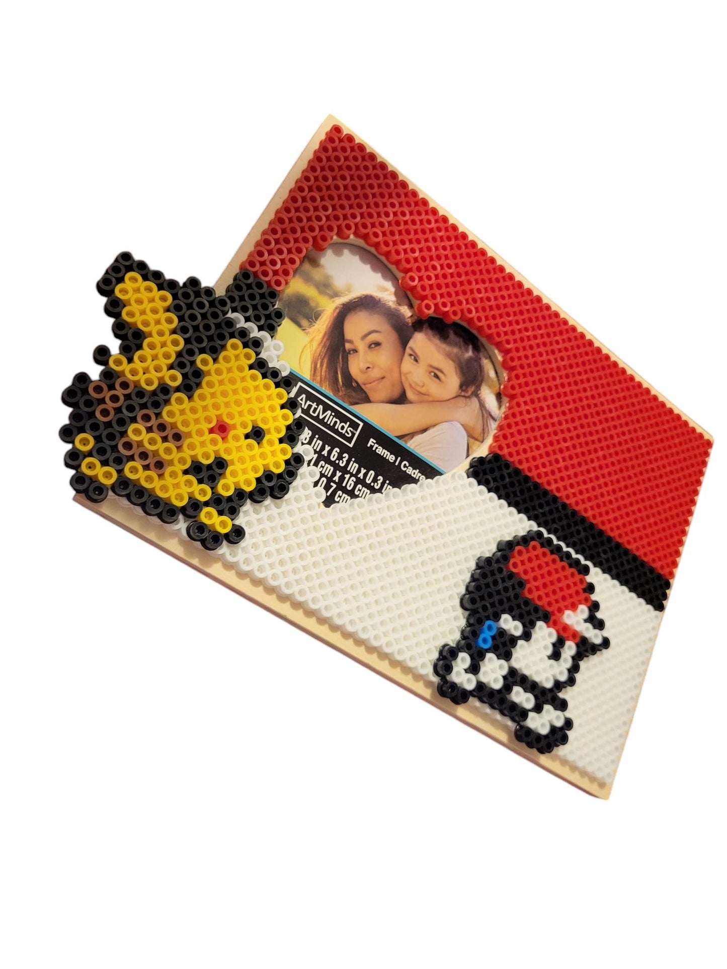 "Retro Pokemon Frame" Perler Bead Art on Wood