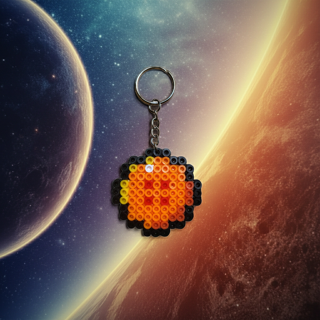 Orange Star Ball Keychain