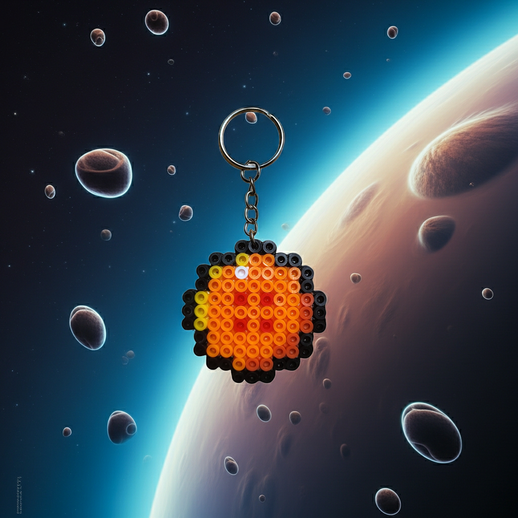 Orange Star Ball Keychain