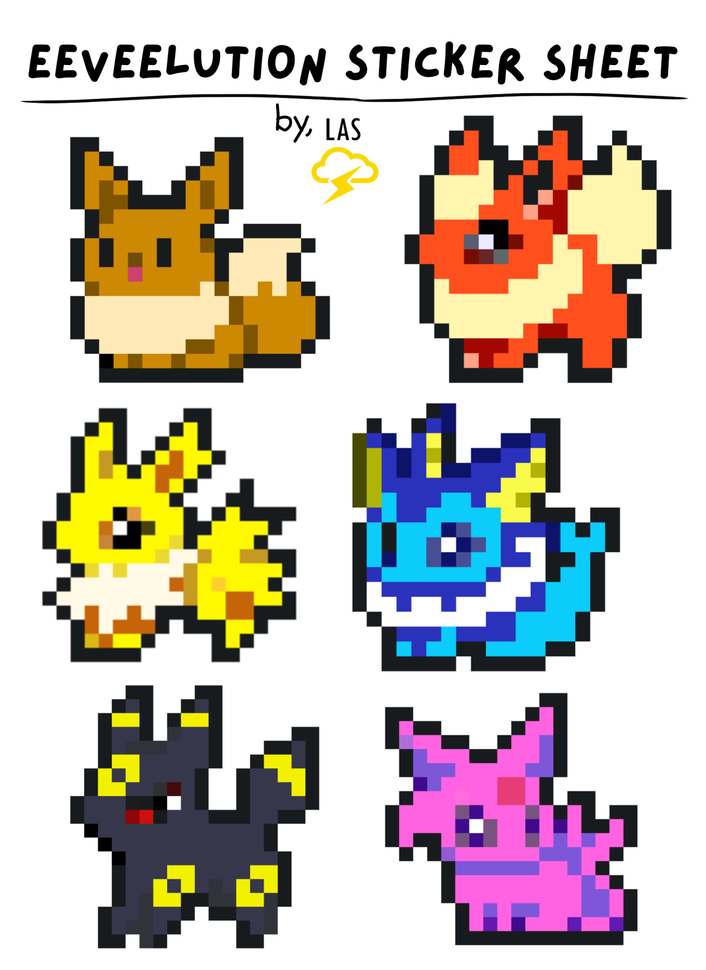 Elemental Foxes Sticker Sheet