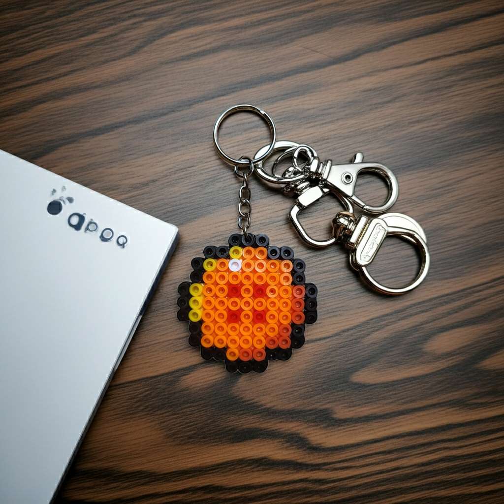Orange Star Ball Keychain