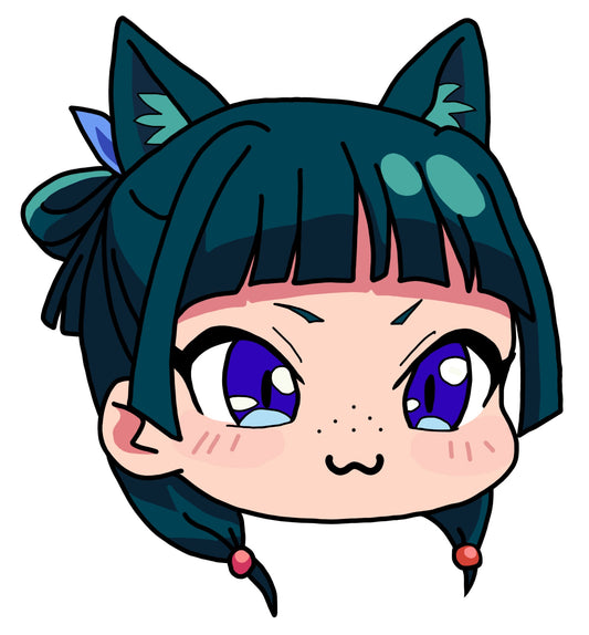 Green Cat Girl Sticker