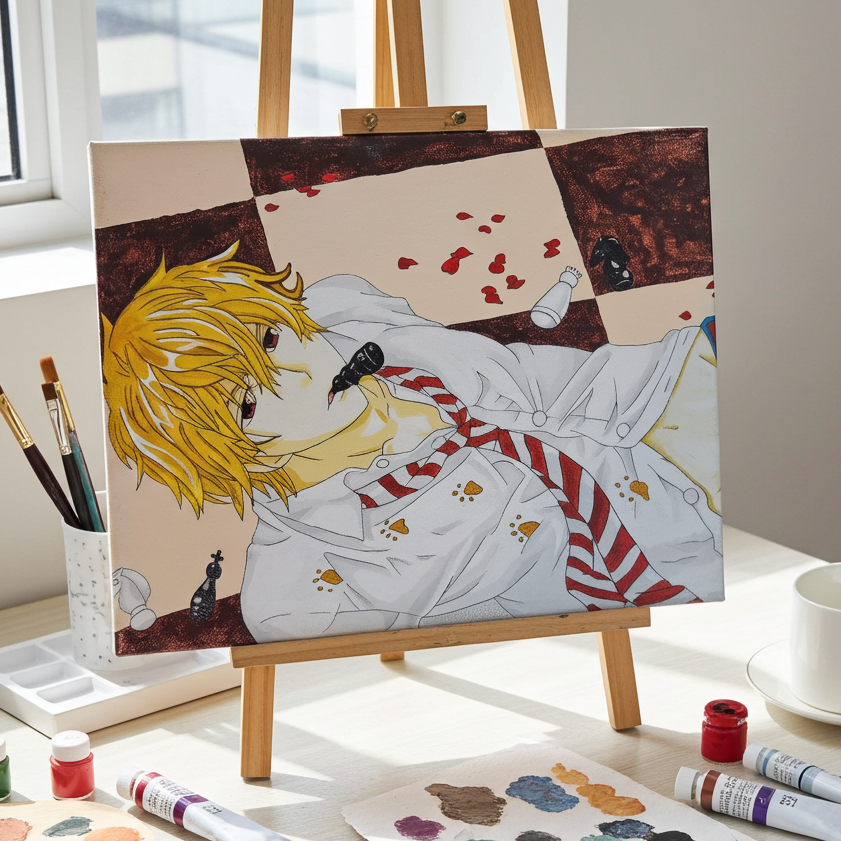 "Let's Play A Game of Chess" Anime Painting