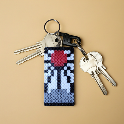 Black, White and Red Keychain